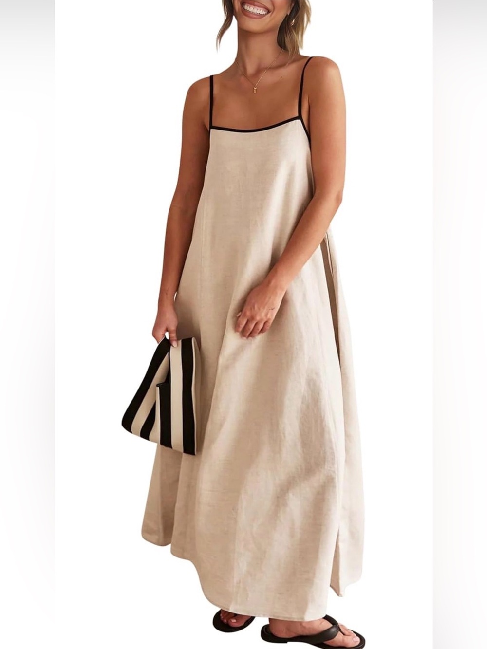 Beige and Black Maxi dress